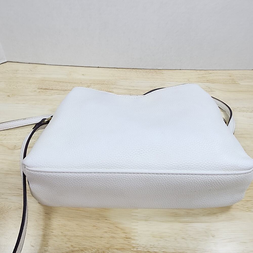Nanette Lepore White Faux Leather Crossbody Quiet Luxury Bag Pebbled Purse 10x7 - Picture 4 of 16